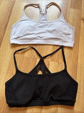 Aerie Everyday Racerback Bralette Bundle - Black and Off White